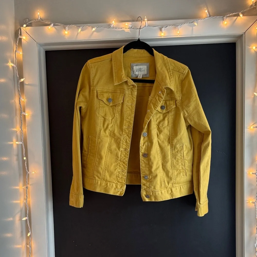 Market & Spruce Mustard Jean Jacket - Picture 1 of 3